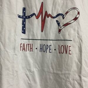 New With Tag Faith Hope Love Raglan Shirt Religious Positivity size Large